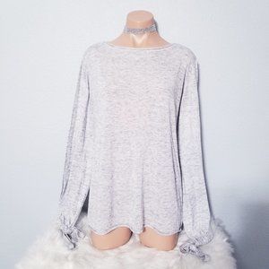 Zara Gray Knit Top Blouse